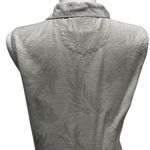 Big Dogs VTG Resortwear 100% Silk Top Sz M Pale Green Button Up Tropical Coastal Photo 7