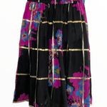 Etro 100% Silk Midi Skirt Gathered Metallic Floral Photo 1