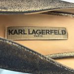 Karl Lagerfeld Paris Metallic Quilted Block Heel Pumps Bronze Gold Size 11 Photo 6
