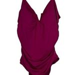 Time And Tru  Magenta Hot Pink V Wire V-Neck Ruched Swimsuit Size XL EUC #1369 Photo 0