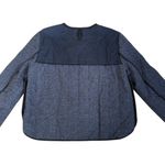 J.Crew EUC  Navy Chevron Tweed Side Snap Topper Jacket Medium Photo 9