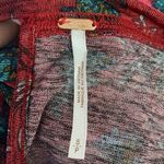 Free People red floral ruffle blouse top S|P Photo 4