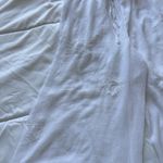 White Womens Large Wide Leg Palazzo Pants Smocked Waist Beach Cover Up Flowy VTG Photo 2