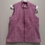 Coldwater Creek Purple Houndstooth Zip Up Vest Size 8 Wool Blend Photo 0