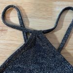 Wild Fable  Women's Black Lurex High Neck Halter Bikini Top - Size XS - NWT Photo 2