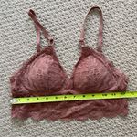Aerie  Dusty Coral Rose Lace Triangle Bralette XS Photo 4