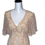 In Bloom  Women's Floral Baby‎ Doll Dress Ruffle Swing Mini Cream Pink Medium NWT Photo 2