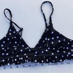 Black and White Polka Dot Bikini Top with ruffle trim size small Photo 1