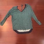 Lucky Brand Teal and Gold Patterned Blouse Photo 2