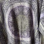 Chico's Medallion Print 3/4 Sleeve Purple Top Bedazzled Boho Lavender Chic Photo 1