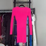 AKNVAS Dionne Fuchsia Pink Cashmere Long Sleeve Knit Mini Dress Photo 7
