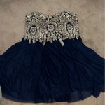 City Chic Navy and Gold Strapless Formal Dress Photo 2