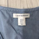 Lucky Brand Blue Floral Ruffle Cap Sleeve Short Cotton Dress V-neck Button Front Photo 1