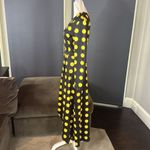 Women’s Black & Yellow Polka Dot Dress Long Sleeve Asymmetrical Hem Size S NEW Photo 4