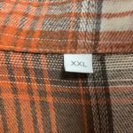 Orange and Brown Plaid Flannel Shirt XXL W Journey Graphic on back Photo 2