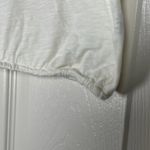 American Eagle Outfitters Women's Ivory Embroidered V-Neck Lace Up Back Tank M Photo 4