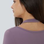 Halara 110HO.- Plush Halter Thumb Hole Long Sleeve Cropped 2-in-1 Yoga Sports Top. Photo 4