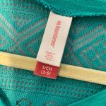 No Boundaries  Size S Turquoise V Neck Sheer Lace Mesh Back Short Sleeve T Shirt Photo 6