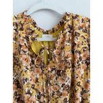 VOY Patricia Women's Tied Ruffle Accent Long Sleeve Swing Mini Dress Size Large Brown Photo 3