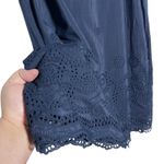 Madewell  Women’s Moontide Silk Blend Navy Blue Embroidered Mini Dress Photo 4