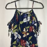 Amanda Uprichard  Romper‎ Womens Medium Navy Silk Floral Boho Print Cold Shoulder Photo 1