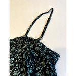 Abound  Womens BlackTank Top Size Medium Floral  Square‎ Neck Smocked Crop Photo 4