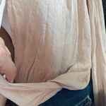 Free People Check On It Pink Nectar Crinkle Wrap Long Sleeve Blouse Size Medium Photo 6