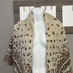 Oscar de la Renta  Neutral Japan Wool Square Beautiful Floral Scarf Wrap Fringe O Photo 1