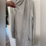 Athleta Vista Wrap Gray Open Front Hooded Cardigan Sweater Top Size Small Yoga Photo 3