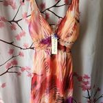 Day & Night NWT Multicolor Tropical Vneck Rhinestone Dress Size Small Photo 0