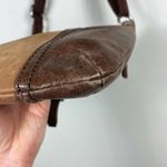 The Sak Crossbody Bag Brown Leather Suede Adjustable Strap Buckle Pockets Zip Up Photo 9