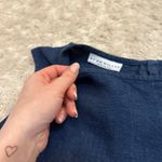 Bryn Walker Linen Women's Dark Wash Denim Sleeveless Top Dark Blue Photo 4