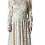Vintage Cachet by Bari Protas Cream Lace long sleeve circle skirt dress size S Photo 1