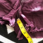 Super cute mid/high waist deep purple shorts with white stitching Size XS Photo 5