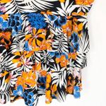 Leilani Size 8‎ Swim Top Ruffle Halter Orange Blue Floral Tropic Black White 580 Photo 5