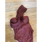 Andrea Iyamah  Nisi One Shoulder Ruffle One Piece Swimsuit Chocolate Womens Size Photo 7