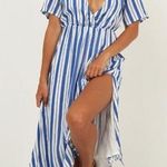 Showpo Blue And White Striped Dress  Photo 0