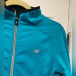 New Balance Size M Turqoise Mock Neck Fleece Half Zip Running Top Thumbholes Photo 2