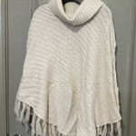 Cozy Cream Cable Knit Poncho Shawl Fall Winter Classy Elegant Dex Anthropologie Size L Photo 0