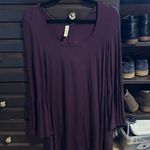 Stretchy tunic 24Seven xl scoop neck 3/4 sleeve with full ruffle swing bottom Purple Photo 2
