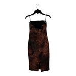 Black Halo Dress Women 0 Brown Black Leopard Print Strapless Sheath Jackie Photo 3
