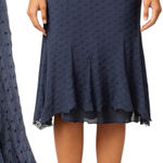 EXPRESS Vintage Y2K Deep Blue Silk Midi Skirt Size 11/12 Photo 0