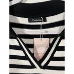 City Streets Striped Sweater Dress with Collar V Photo 6