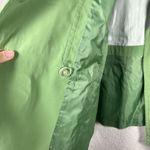 Esprit Womens Raincoat Jacket Size XL Brat Green Double Breasted Travel Photo 4