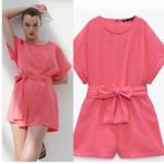 ZARA  Hot Pink Romper with Bow Size Medium 1165/137/620 Bloggers Favorite Photo 1