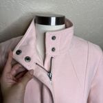 Chico's Jacket Womens 1 Medium Blush Pink Fleece Moto Zip Up Mock Neck Photo 4