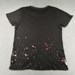 Chaser AC/DC Shirt Womens Small  Black Let There Be Rock Distressed Paint Tee Photo 13