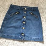Michael Kors denim solid mini skirt, size small, 100% cotton Photo 0