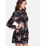 ✨ Tie Neck Flower Print Dress✨ Black Photo 3