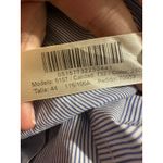 Massimo Dutti  Blue Stripe Button Down Shirt White Collar Cuffs Size 12 Photo 6